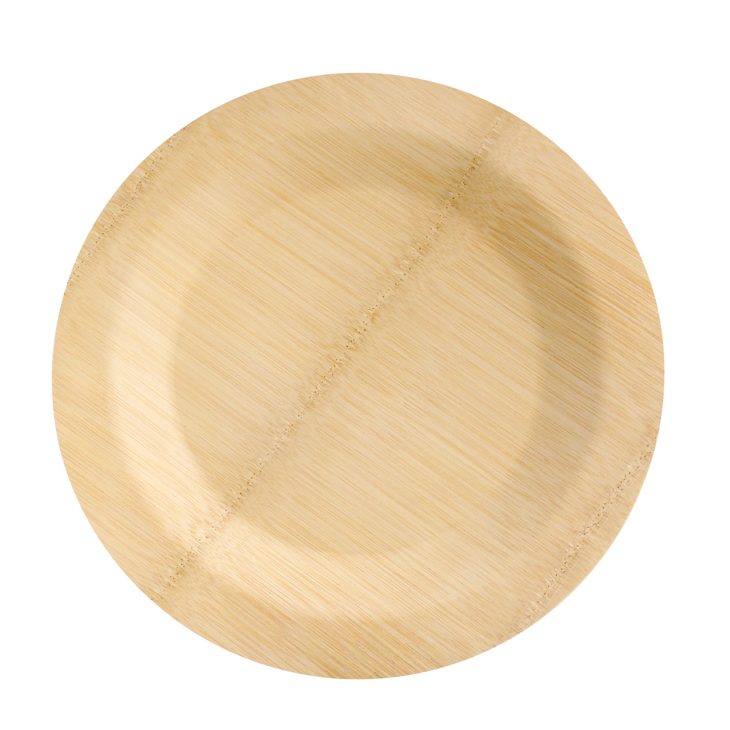 Plate 11X0.55 IN Bamboo Natural Round 25 Count/Pack 2 Packs/Case 50 Count/Case