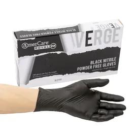 Verge Gloves Medium (MED) Black 2.5MIL Nitrile Powder-Free 100 Count/Box 10 Box/Case 1000 Count/Case