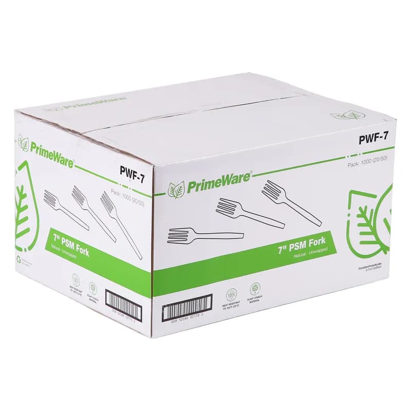 PrimeWare® Fork PSM Natural Heavyweight 50 Count/Pack 20 Packs/Case 1000 Count/Case