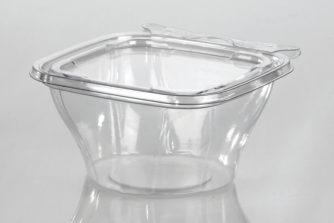 Fresh N' Sealed® Deli Container Base & Lid Combo With Flat Lid 12 OZ PET Clear Square 300/Case