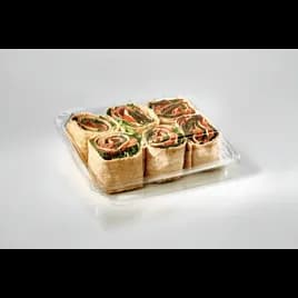 Fresh N' Sealed® Pinwheel Wrap Take-Out Container Hinged 6.75X5.73X1.69 IN PET Clear Square 6-Piece 272/Case