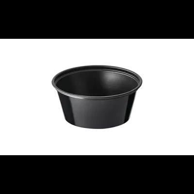 Souffle & Portion Cup 4 OZ Plastic Black Round 2500/Case