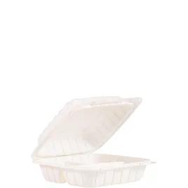 Dart® Take-Out Container Hinged 8X8.25X3 IN 3 Compartment PP White 75 Count/Bag 2 Bags/Case 150 Count/Case