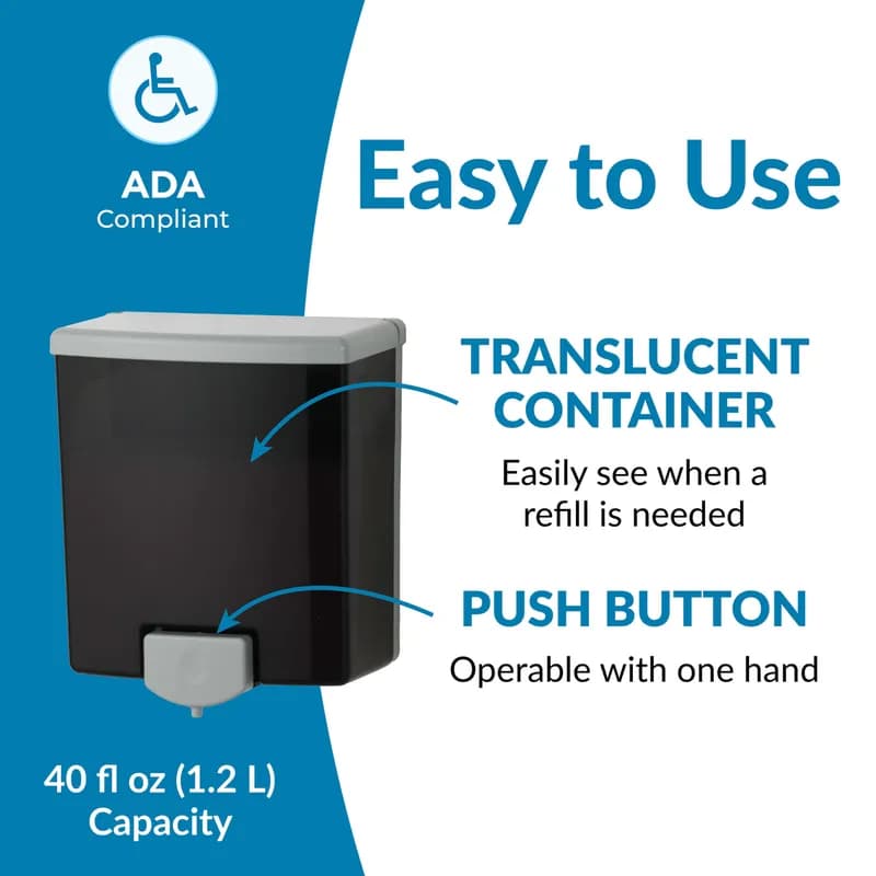 B-40 Soap Dispenser Black Gray Manual 1/Each