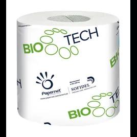 Bio Tech Toilet Paper & Tissue Roll 3.5IN X146FT 2PLY White Embossed 1.65IN Core Diameter 500 Sheets/Roll 96 Rolls/Case