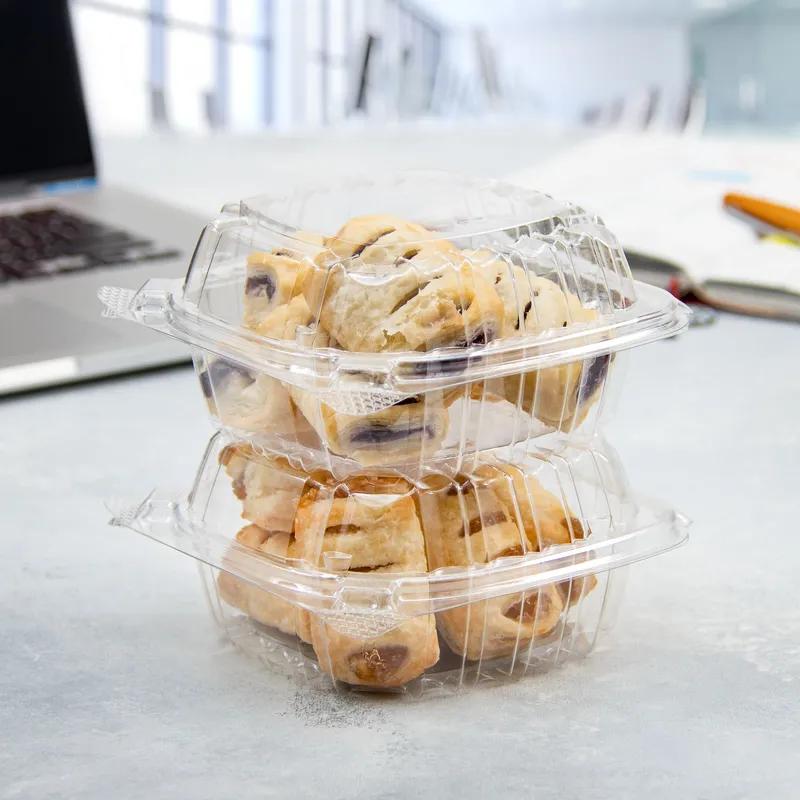 Dart® ClearSeal® Sandwich Take-Out Container Hinged With Dome Lid 5.25X5.308X2.64 IN PET Clear 125 Count/Pack 4 Packs/Case