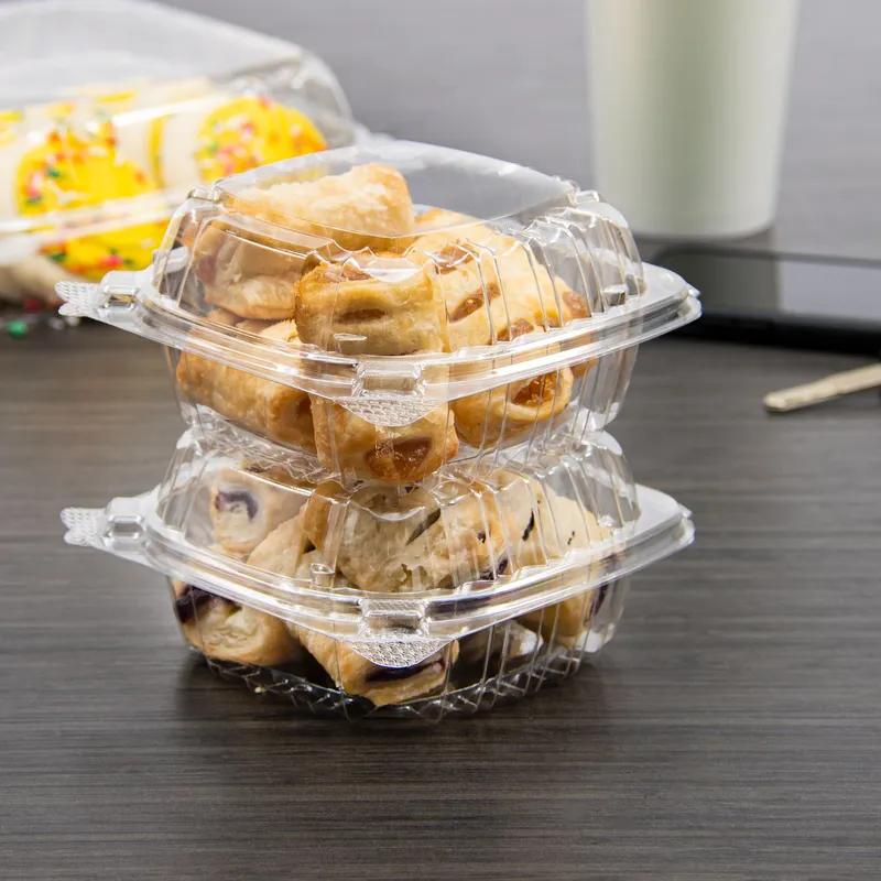 Dart® ClearSeal® Sandwich Take-Out Container Hinged With Dome Lid 5.25X5.308X2.64 IN PET Clear 125 Count/Pack 4 Packs/Case
