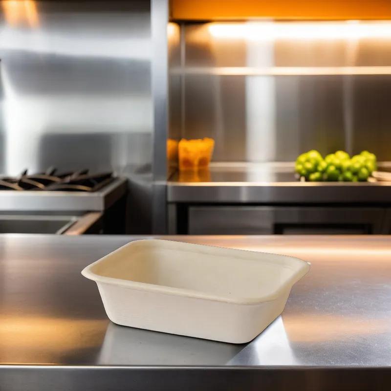 Take-Out Container Insert 12 OZ 6X5 IN Pulp Fiber Rectangle 500/Case