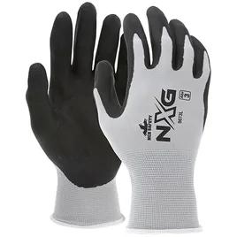 Gloves Medium (MED) Gray Black Economy Foam Nitrile 1/Dozen