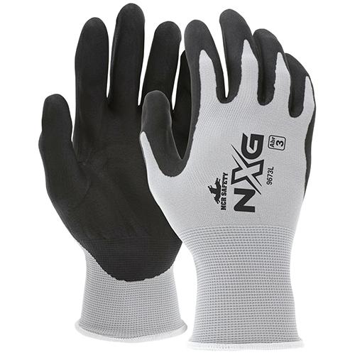Gloves Medium (MED) Gray Black Economy Foam Nitrile 1/Dozen