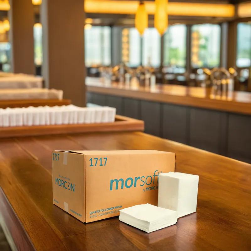 Morsoft® Dinner Napkins 16X16 IN 17X5 IN White 1PLY 3000/Case