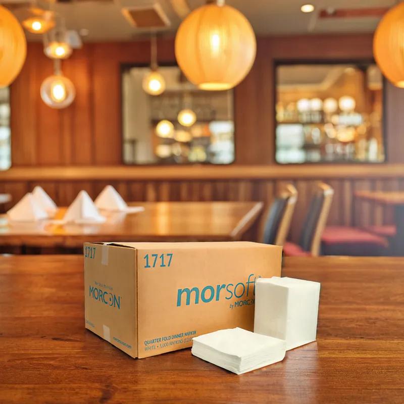 Morsoft® Dinner Napkins 16X16 IN 17X5 IN White 1PLY 3000/Case