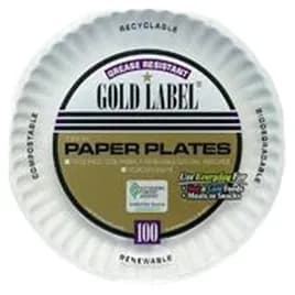Gold Label Plate 7 IN Coated Paper White Round 1000/Case