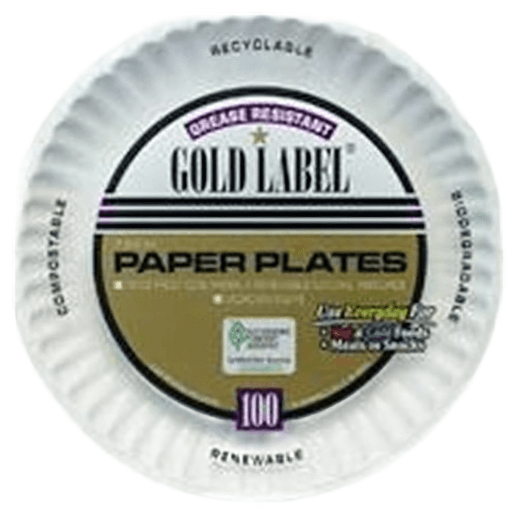 Gold Label Plate 7 IN Coated Paper White Round 1000/Case