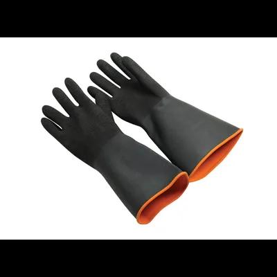 General Purpose Gloves Universal 14 IN Black Heavy Duty Rubber Unlined Crinkle Grip 1/Pair