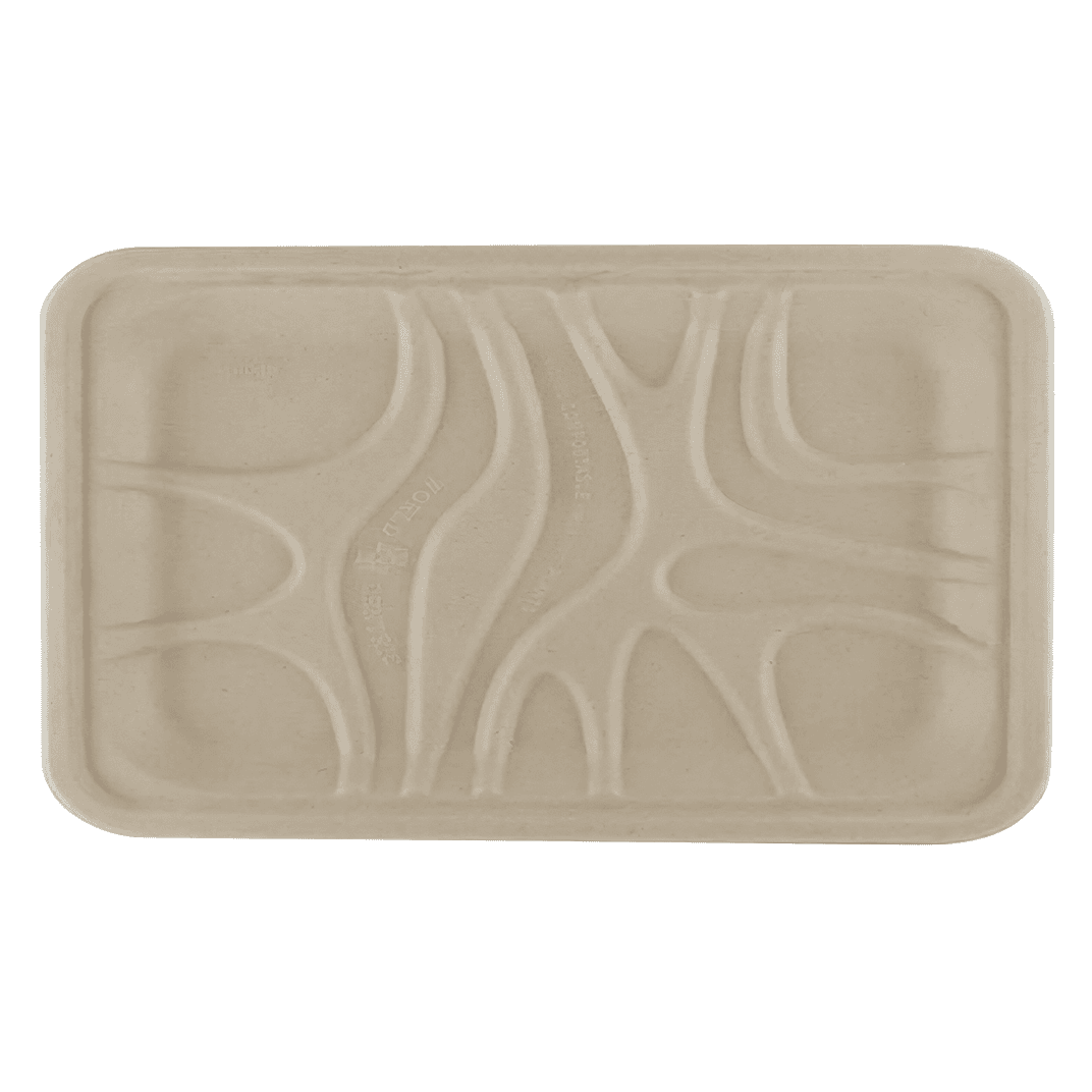 Cafeteria & School Lunch Tray Base 9.125X7.125X0.65 IN Fiber Natural 500/Case