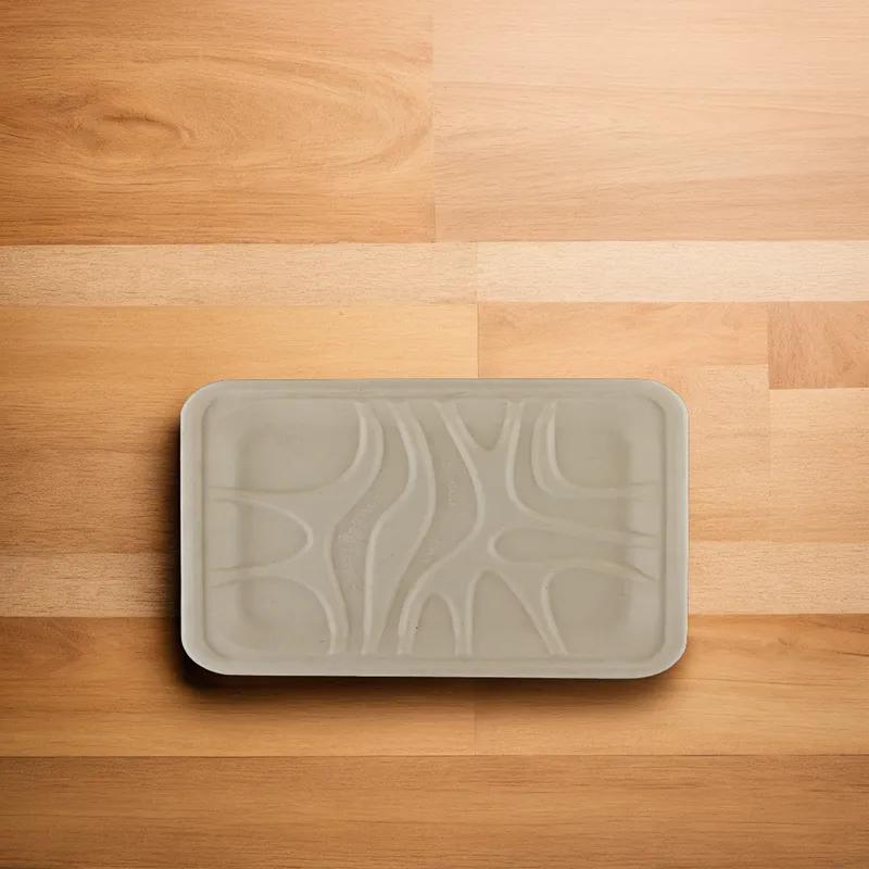 Cafeteria & School Lunch Tray Base 9.125X7.125X0.65 IN Fiber Natural 500/Case