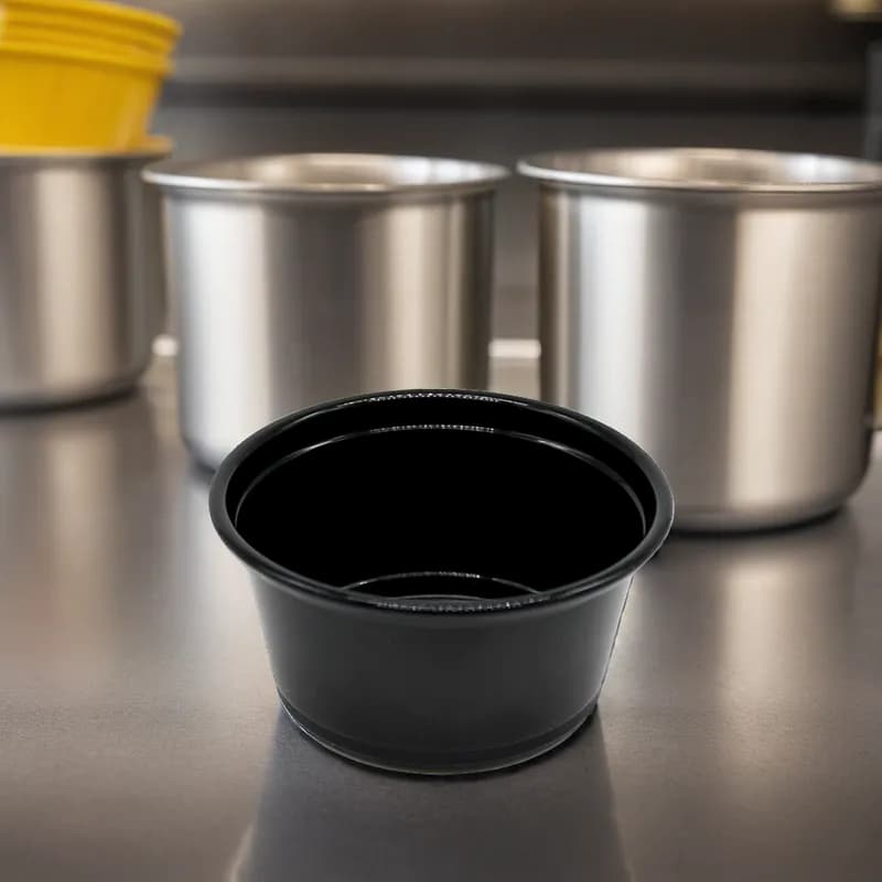 Victoria Bay Souffle & Portion Cup 2 OZ PP Black Round 2500/Case