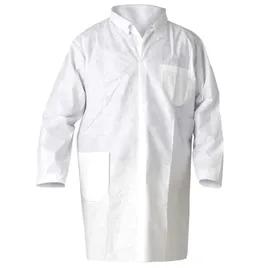 KleenGuard General Purpose Lab Coat Medium (MED) White Disposable With Elastic With Pockets 25/Case
