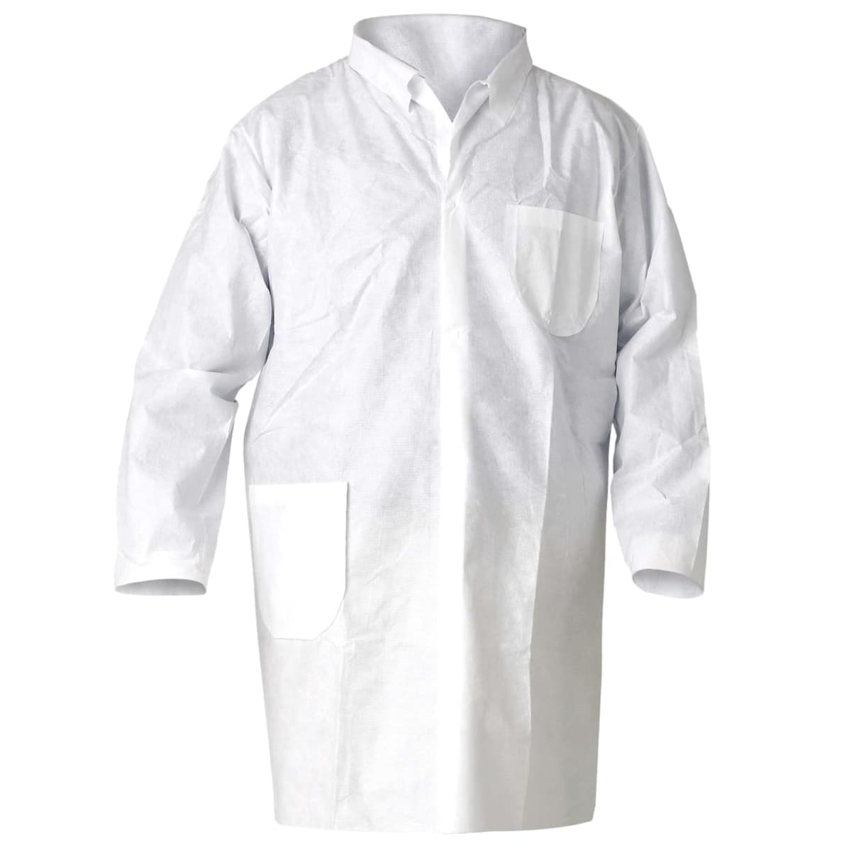 KleenGuard™ A20 General Purpose Lab Coat Large (LG) White With Elastic Snap Front With Pockets Open Wrists 25 Count/Case