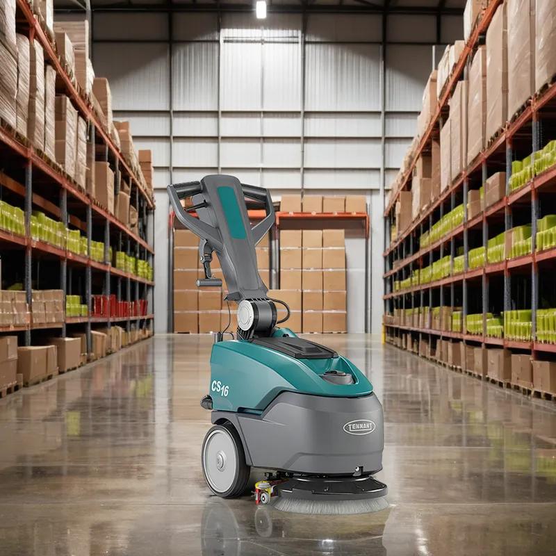 Tennant CS16 Commercial Use Floor Scrubber 37.4X17.7X47.2 IN 4.4 GAL 13.8IN Teal 24v With 13.8IN Head 1/Each