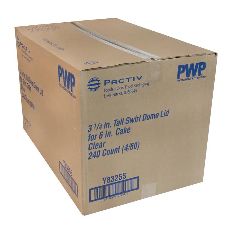 Lid Dome 7.75X7.75X3.25 IN PET Clear For Cake Base Swirl 240/Case