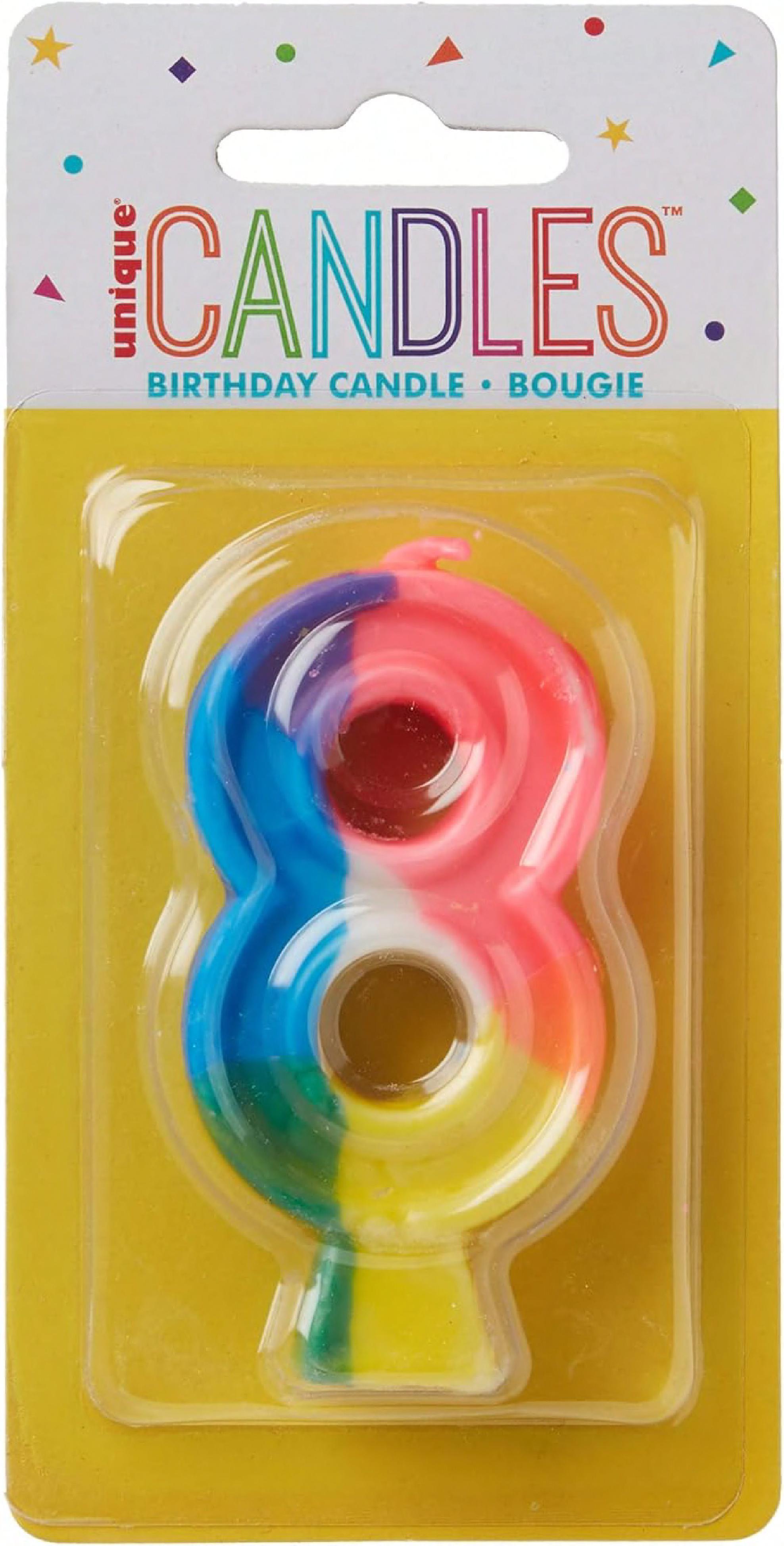 Candle Multicolor #8 6/Pack
