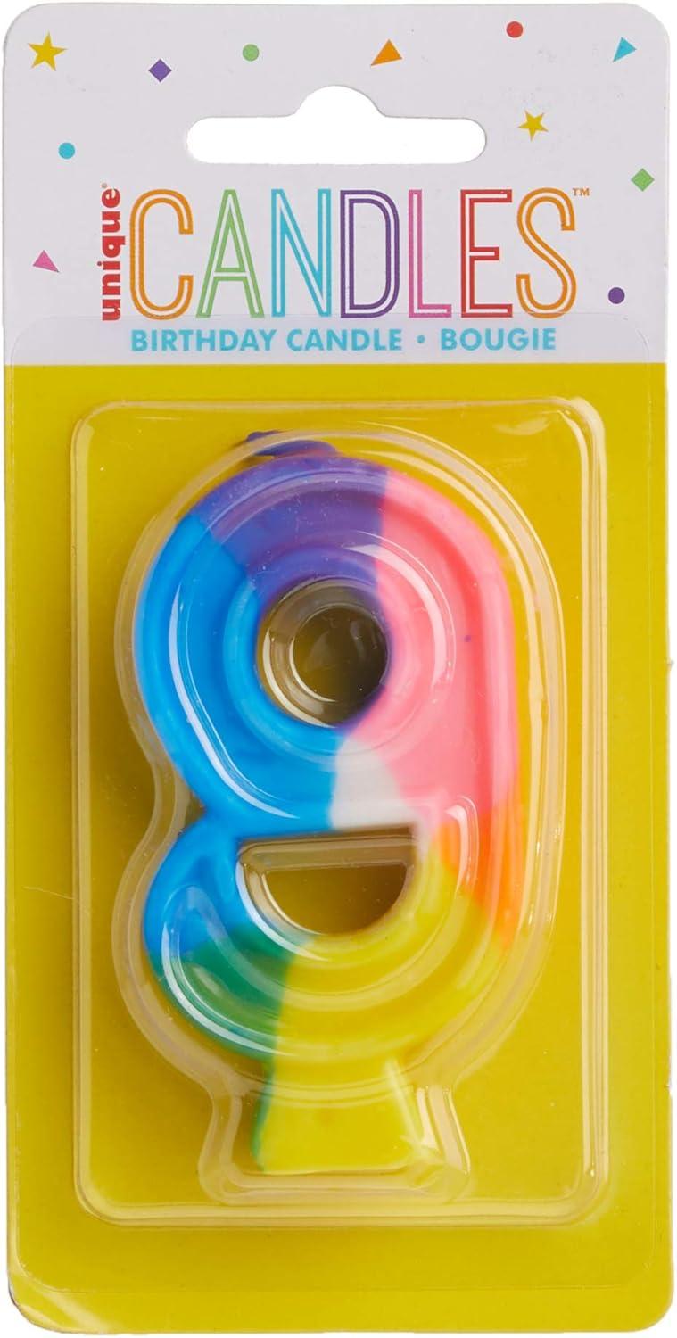 Candle Multicolor #9 6/Pack