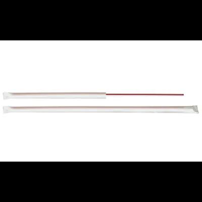 Jumbo Straw 10.25 IN Plastic Red White Stripe Wrapped 2000/Case