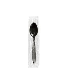 Solo® Impress™ Teaspoon 6X1.25 IN PS Black Heavyweight Individually Wrapped 1000/Case