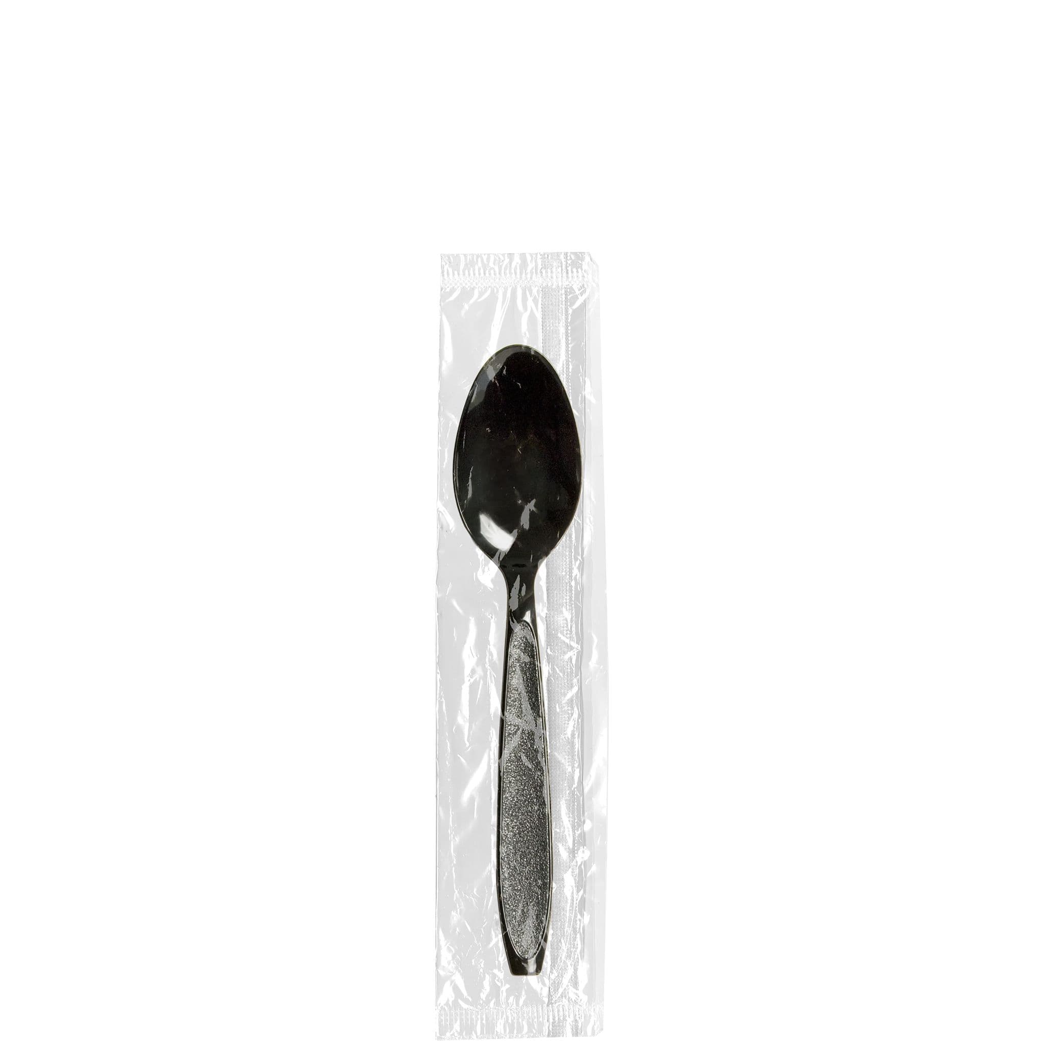Solo® Impress™ Teaspoon 6X1.25 IN PS Black Heavyweight Individually Wrapped 1000/Case