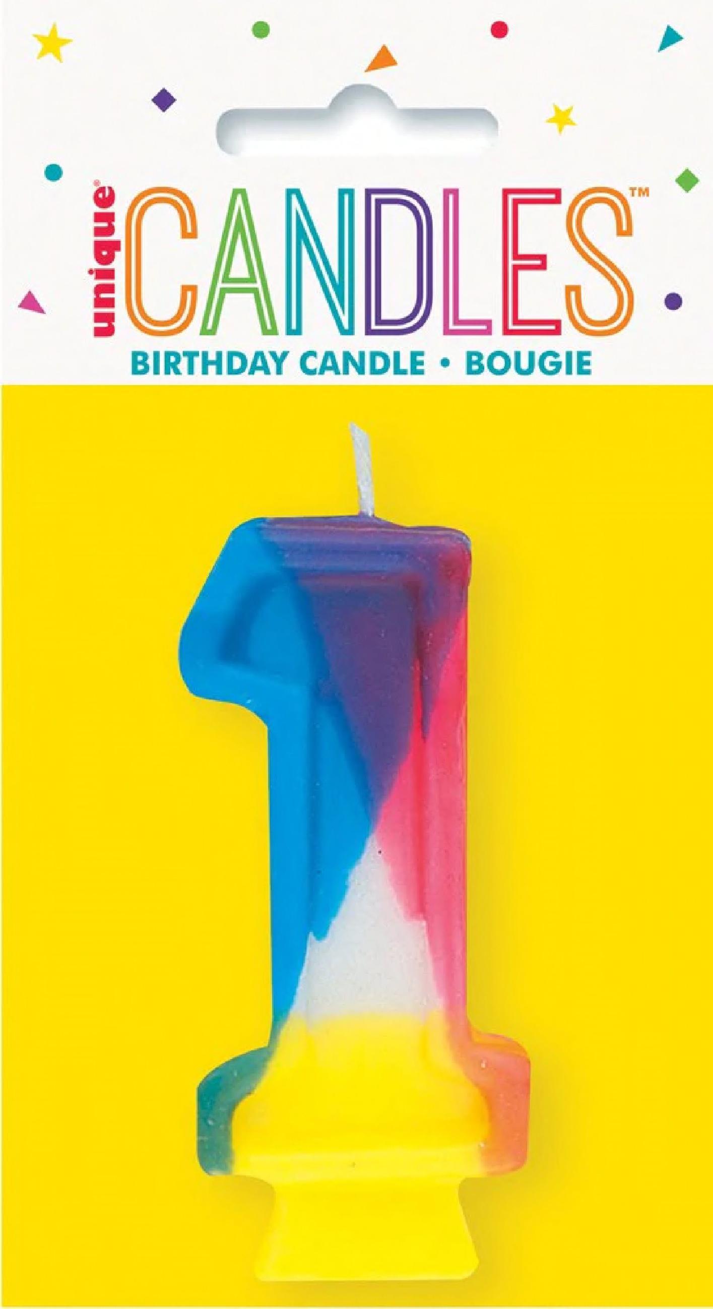 Candle Multicolor #1 6/Pack