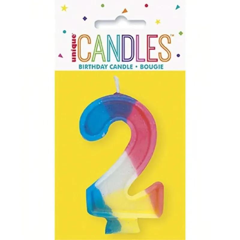 Candle Multicolor #2 6/Pack