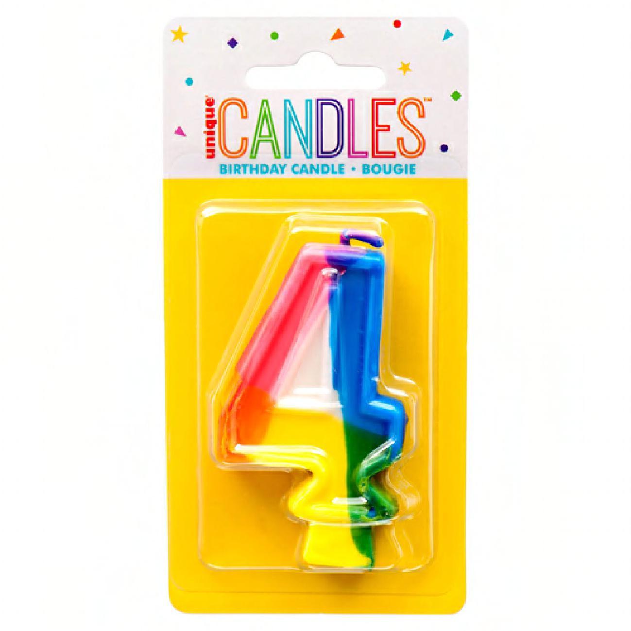 Candle Multicolor #4 6/Pack