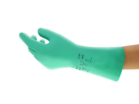 Chemicals Gloves Large (LG) 12.6 IN Green 8MIL Nitrile Rubber UltraGrip 12 Count/Pack 12 Packs/Case 144 Count/Case