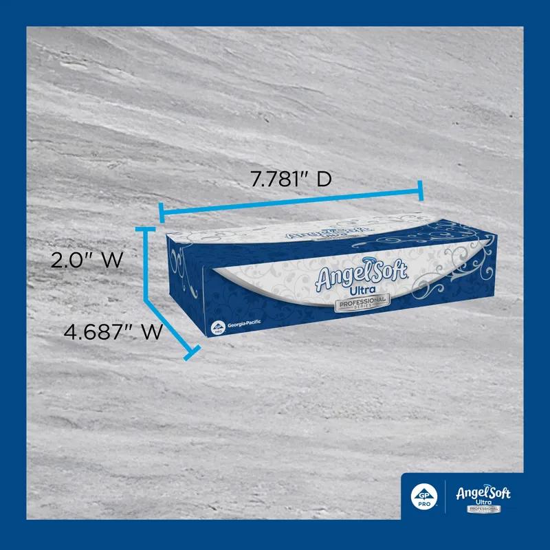 Angel Soft Professional® Facial Tissue 8.4X7.5 IN 2PLY White 1/2 Fold Flat Box Premium 126 Sheets/Pack 30 Packs/Case