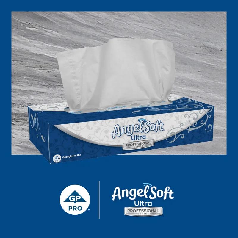 Angel Soft Professional® Facial Tissue 8.4X7.5 IN 2PLY White 1/2 Fold Flat Box Premium 126 Sheets/Pack 30 Packs/Case