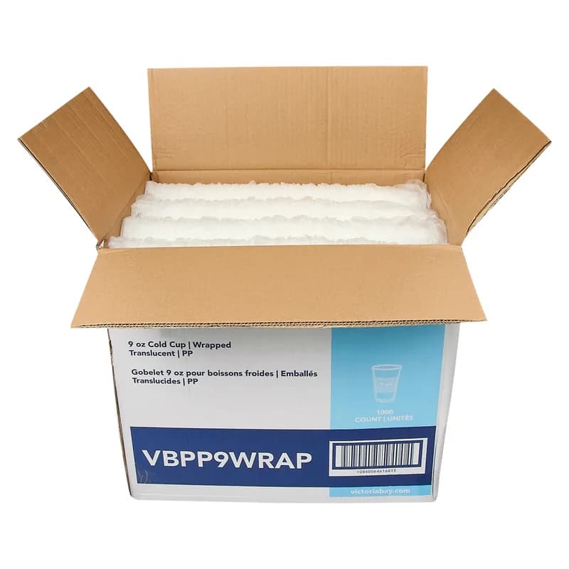 Victoria Bay Cup Wrapped 9 OZ PP Translucent 1000/Case
