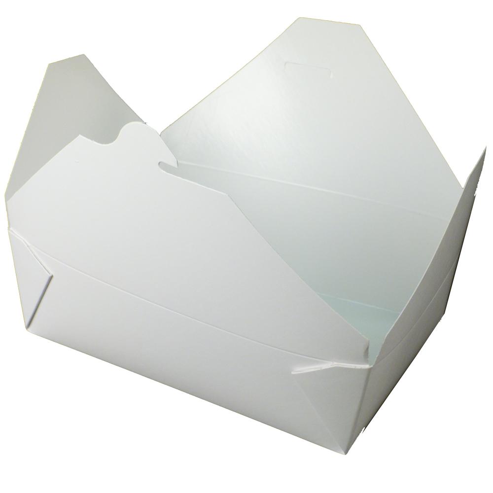 Bio-Pak® Take-Out Box Fold-Top 8.5X6.25X2.5 IN Paper White Rectangle 200/Case