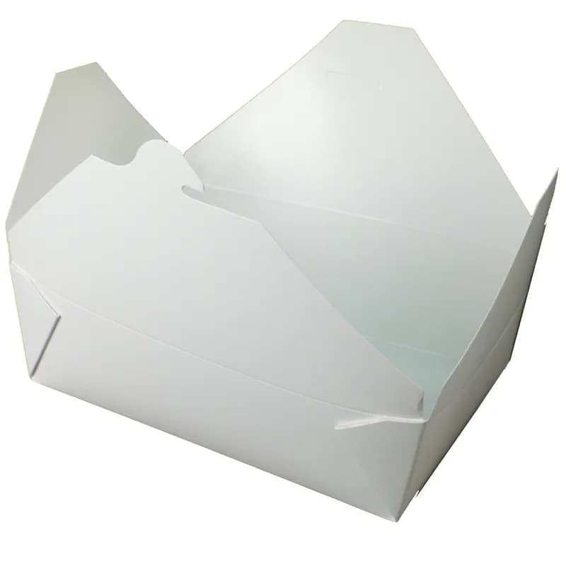 Bio-Pak® Take-Out Box Fold-Top 8.5X6.25X2.5 IN Paper White Rectangle 200/Case