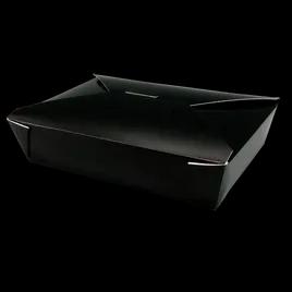 Bio-Pak® #3 Take-Out Box Fold-Top Paper Black Oblong 200/Case