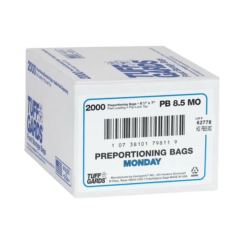 Tuffgards® Bag 6.5X7+1.75 IN Printed Monday High Density Portion Bag 2000/Case