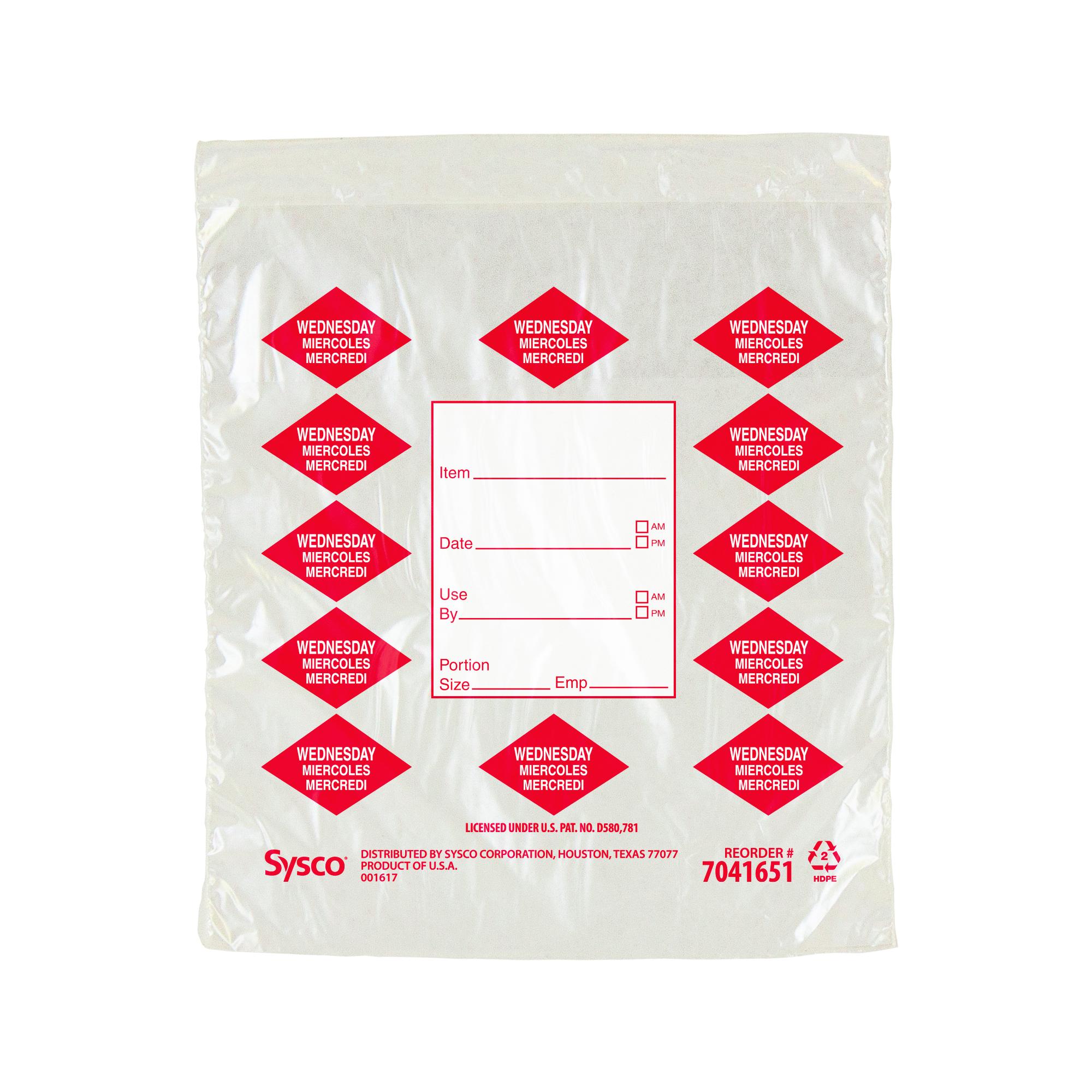 Tuffgards® Bag 6.5X7+1.75 IN 6.5 IN Printed Wednesday High Density Portion Bag 2000/Case