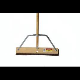 Bristles Broom Silver Wood Push Clamp Style Handle Brace with Cross Bars 1/Each