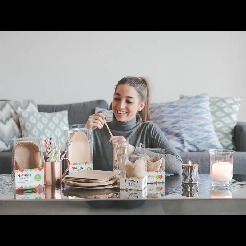 Nature's Party Plate 9.8X9.8 IN Palm Leaf Natural 8 Count/Pack 12 Packs/Case 96 Count/Case