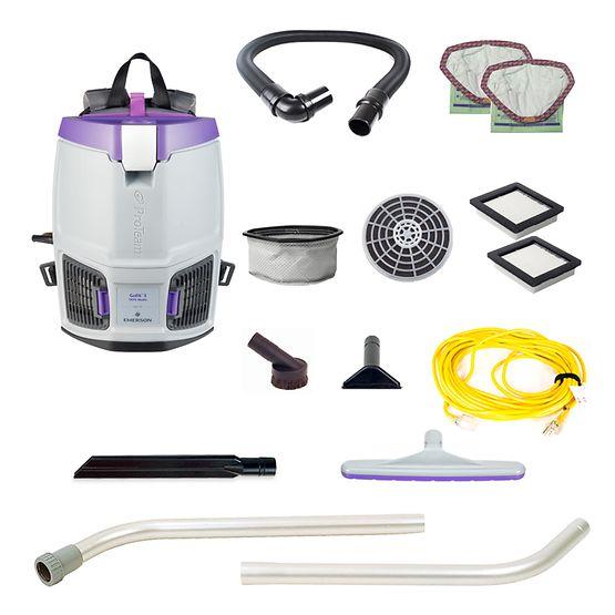 GoFit Backpack Vacuum 8.13X11.94X14.93 IN 3 QT 0IN 120 Volt With Xover Multi-Surface Two-Piece Wand Tool Kit 1/Each