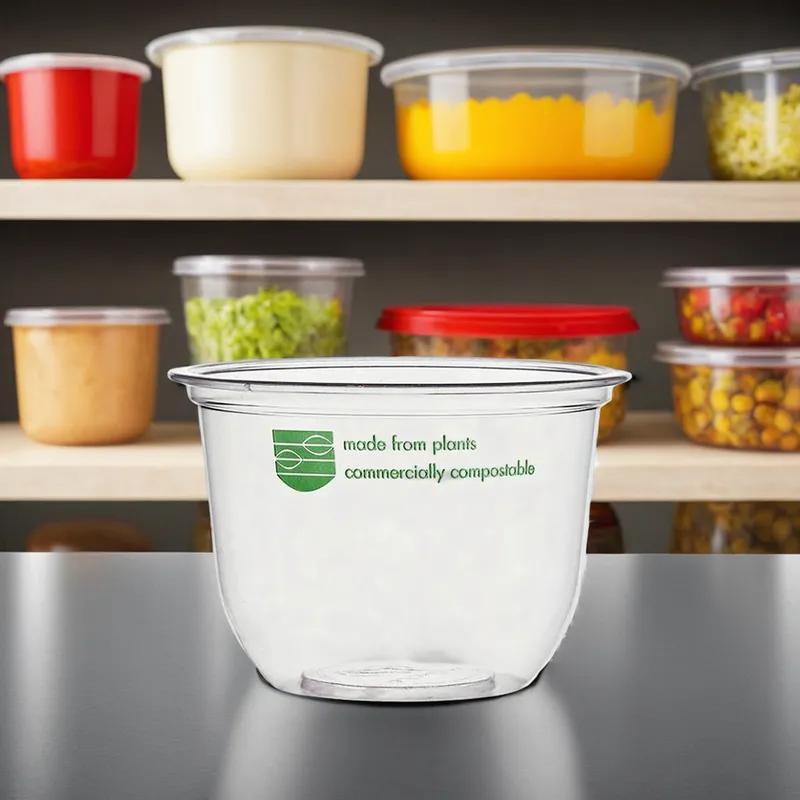 Bella Pot 96-Series Deli Container Base 10 OZ PLA Clear Round 1000/Case