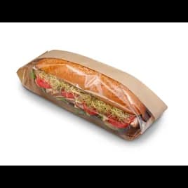 Bagcraft® Dubl View ToGo!® Full Baguette Bag 3.25X2X15 IN Wax Coated Paper PET Kraft With Window 500/Case