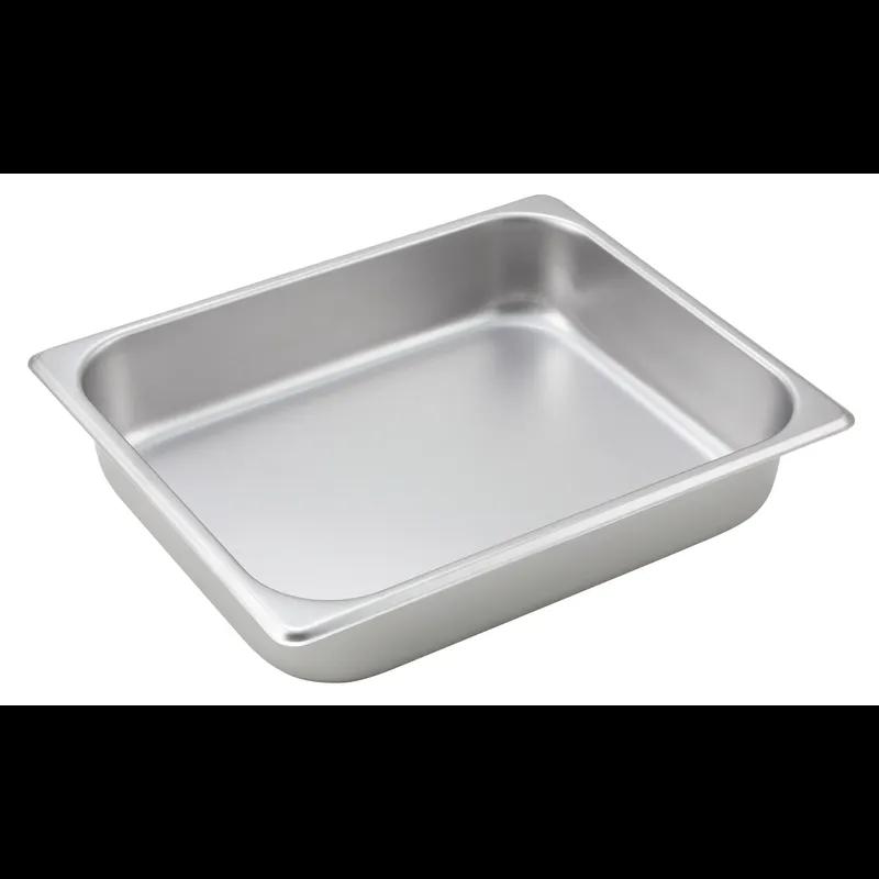 Food Pan 1/2 Size 2 IN Rectangle 18/8 Stainless Steel 25GA Straight Sided 24 Packs/Case