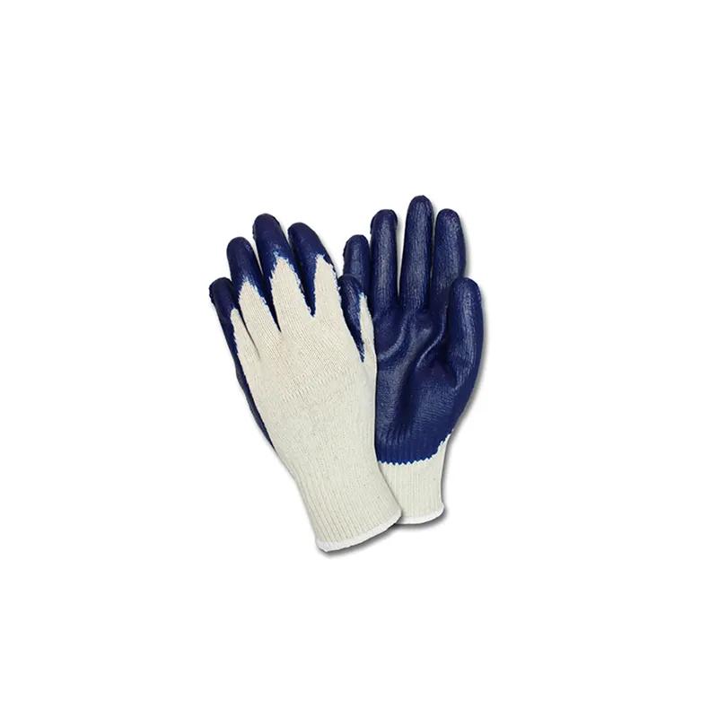 Gloves Large (LG) Blue Natural Latex-Coated String Knit Disposable 12/Dozen